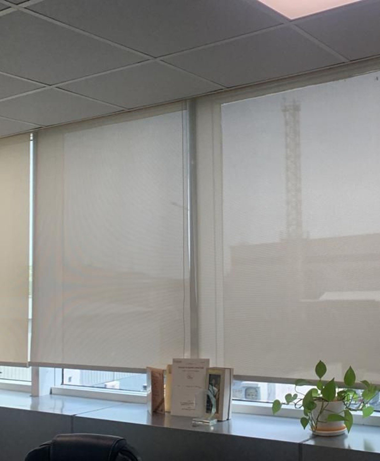 Roller blinds fitted to a window