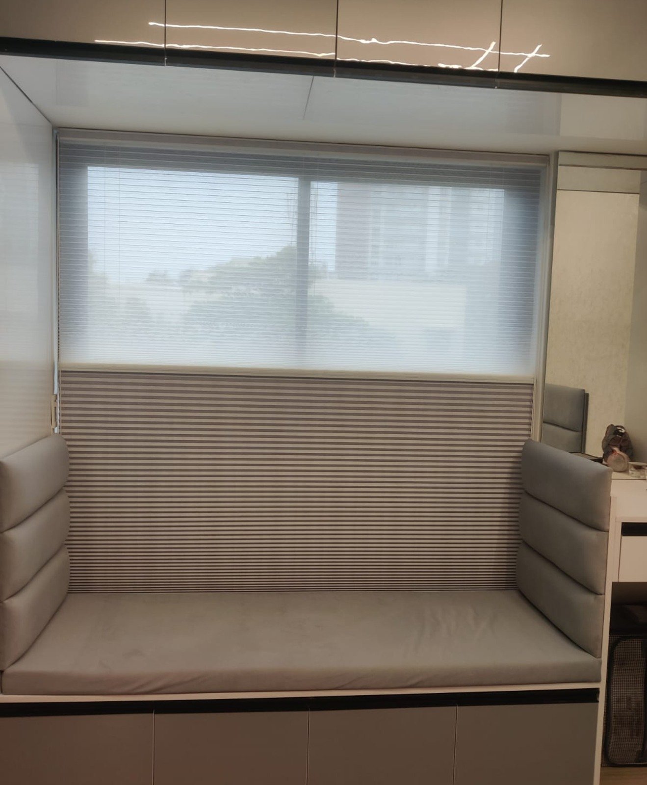 Cellular blinds fitted to a window